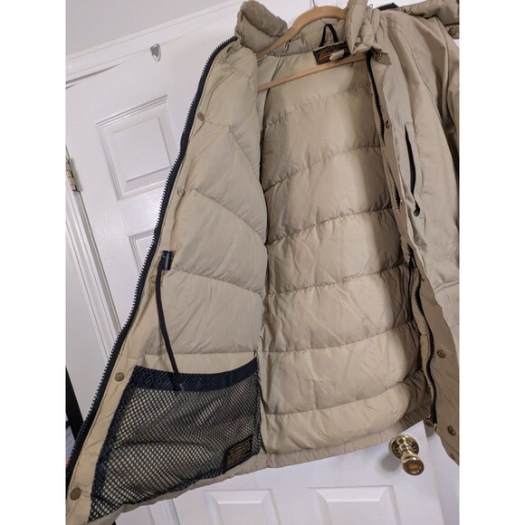 Vintage Eddie Bauer Mens M Parka Expedition Goose Down Made In USA Tan Hood 1980 - Picture 6 of 10